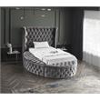 Meridian Furniture Luxus Gray Velvet Twin Bed