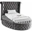 Meridian Furniture Luxus Gray Velvet Twin Bed