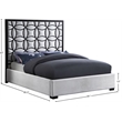 Meridian Furniture Taj White Velvet King Bed with Matte Black Steel Frame