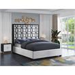 Meridian Furniture Taj White Velvet Queen Bed with Matte Black Steel Frame