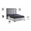 Meridian Furniture Taj White Velvet Queen Bed with Matte Black Steel Frame