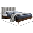 Meridian Furniture Vance Beige Durable Linen Fabric King Bed