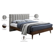 Meridian Furniture Vance Beige Durable Linen Fabric King Bed