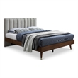 Meridian Furniture Vance Beige Durable Linen Fabric King Bed