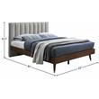 Meridian Furniture Vance Beige Durable Linen Fabric Queen Bed