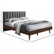 Meridian Furniture Vance Gray Durable Linen Fabric King Bed