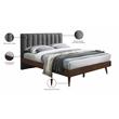 Meridian Furniture Vance Gray Durable Linen Fabric King Bed