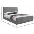 Meridian Furniture Zara Contemporary Gray Velvet King Bed