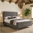 Meridian Furniture Zara Contemporary Gray Velvet King Bed