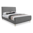 Meridian Furniture Zara Contemporary Gray Velvet Queen Bed