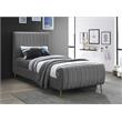 Meridian Furniture Zara Contemporary Gray Velvet Twin Bed