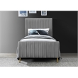 Meridian Furniture Zara Contemporary Gray Velvet Twin Bed