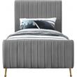 Meridian Furniture Zara Contemporary Gray Velvet Twin Bed