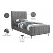 Meridian Furniture Zara Contemporary Gray Velvet Twin Bed
