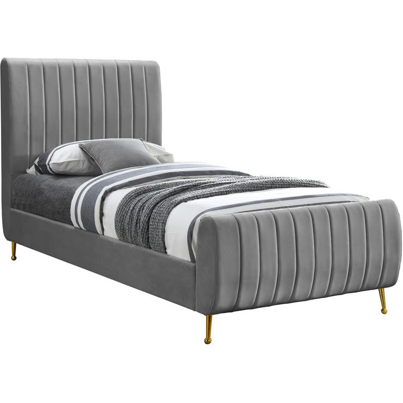 Meridian Furniture Zara Velvet Twin Bed Meridian Furniture Zara Velvet Twin Bed