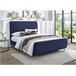 Meridian Furniture Zara Contemporary Navy Velvet Full Bed
