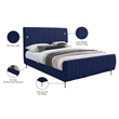 Meridian Furniture Zara Contemporary Navy Velvet Full Bed