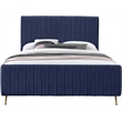Meridian Furniture Zara Contemporary Navy Velvet King Bed