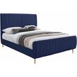 Meridian Furniture Zara Contemporary Navy Velvet King Bed