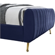 Meridian Furniture Zara Contemporary Navy Velvet Queen Bed