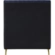 Meridian Furniture Zara Contemporary Navy Velvet Twin Bed