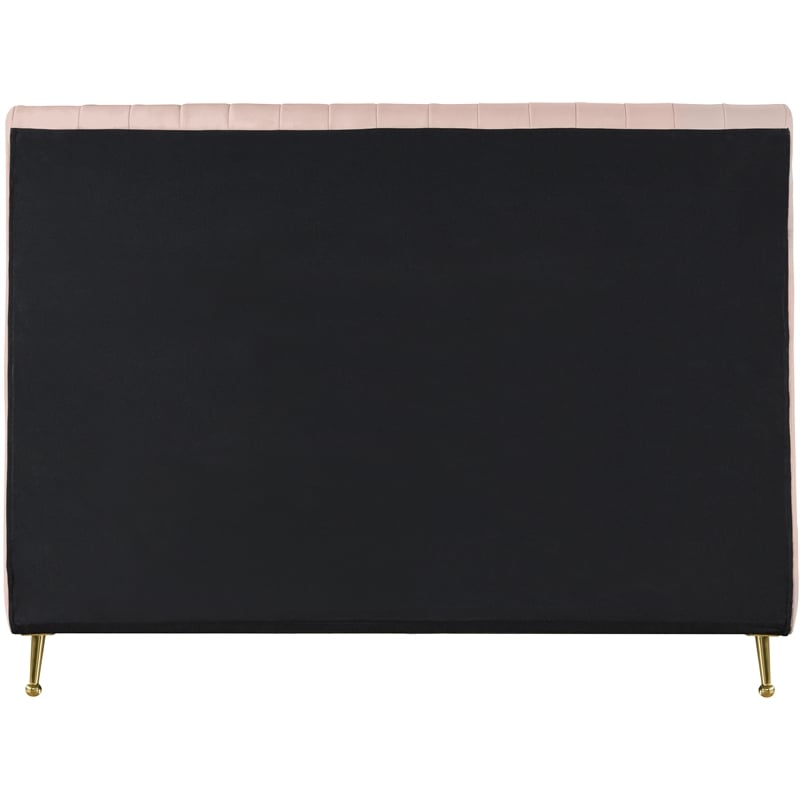 Meridian Furniture Zara Contemporary Pink Velvet Full Bed
