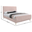 Meridian Furniture Zara Contemporary Pink Velvet Full Bed