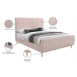Meridian Furniture Zara Contemporary Pink Velvet Full Bed