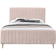 Meridian Furniture Zara Contemporary Pink Velvet Full Bed