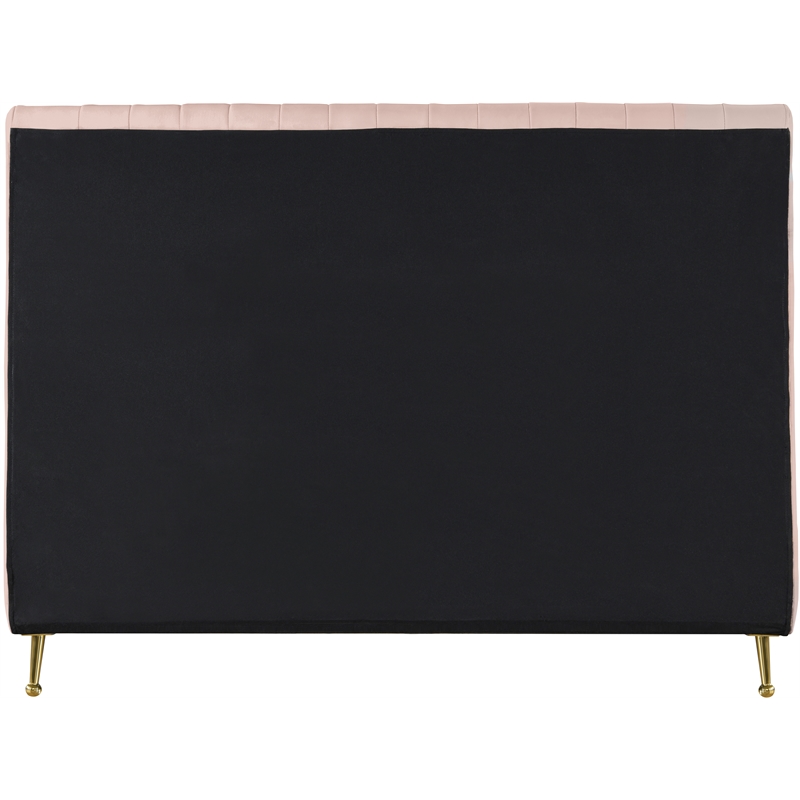 Meridian Furniture Zara Contemporary Pink Velvet King Bed