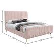 Meridian Furniture Zara Contemporary Pink Velvet King Bed