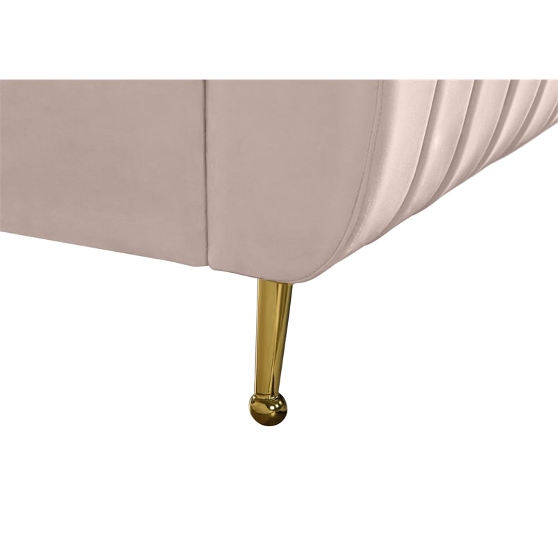 Meridian Furniture Zara Contemporary Pink Velvet Queen Bed