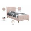 Meridian Furniture Zara Contemporary Pink Velvet Twin Bed