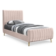 Meridian Furniture Zara Contemporary Pink Velvet Twin Bed
