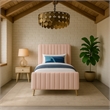 Meridian Furniture Zara Contemporary Pink Velvet Twin Bed