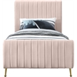 Meridian Furniture Zara Contemporary Pink Velvet Twin Bed