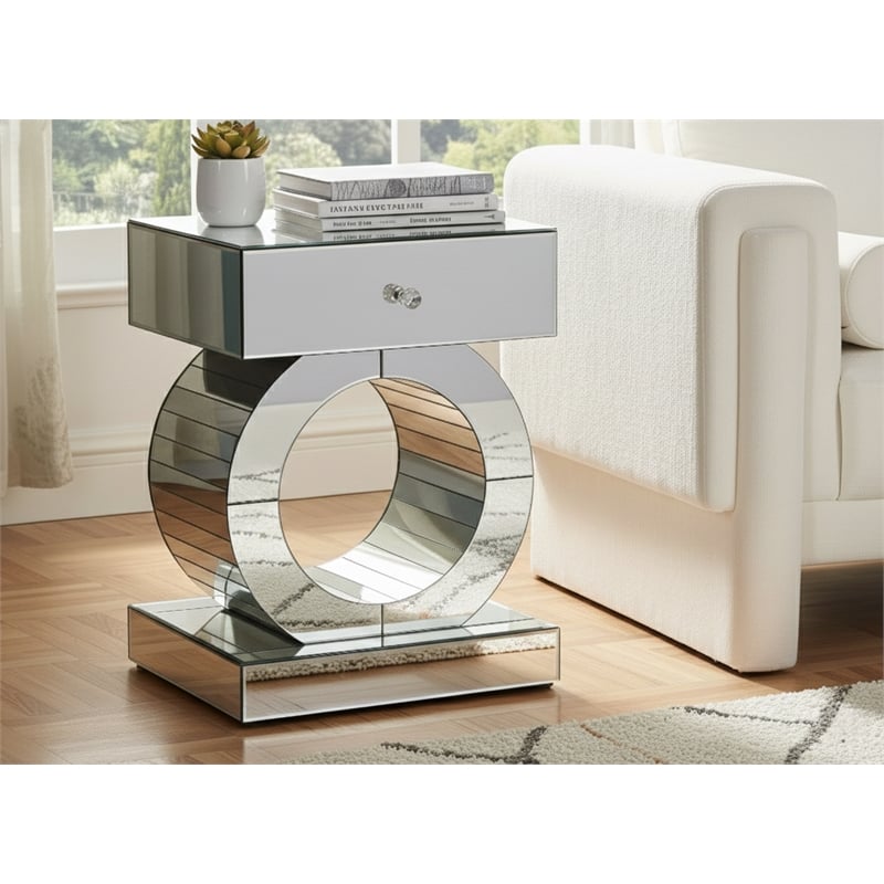 Meridian Furniture Jocelyn Mirrored End Table