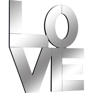 Meridian Furniture Glass and Engineered Wood Love Shaped Accent Mirror