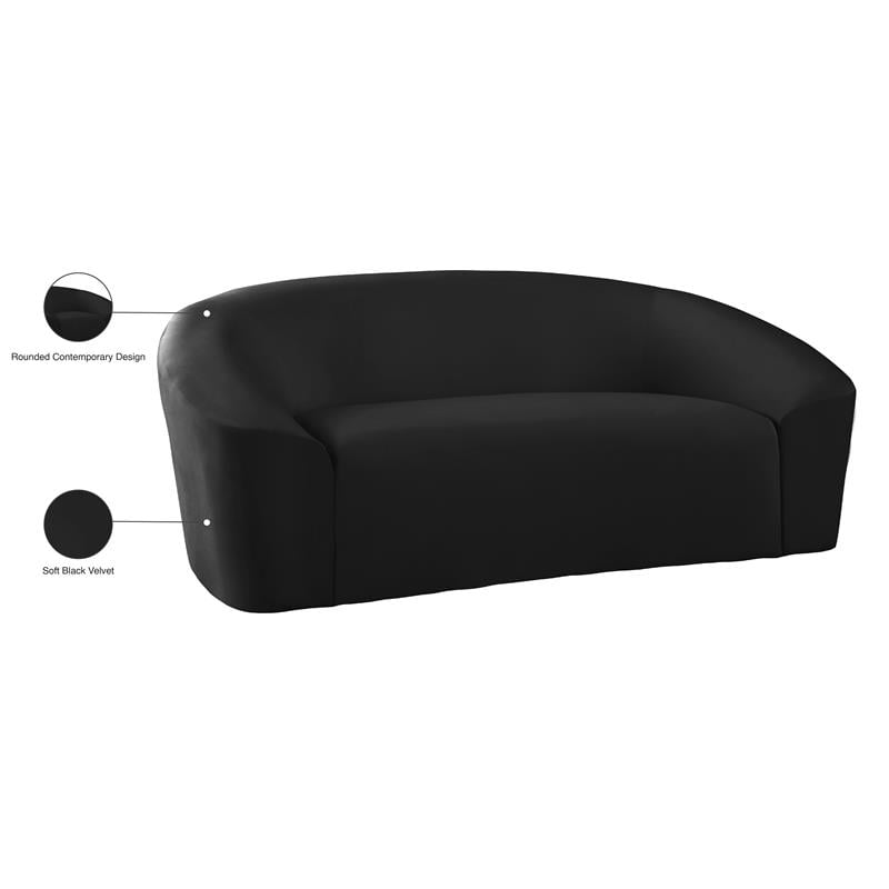 Meridian Furniture Riley Black Velvet Loveseat