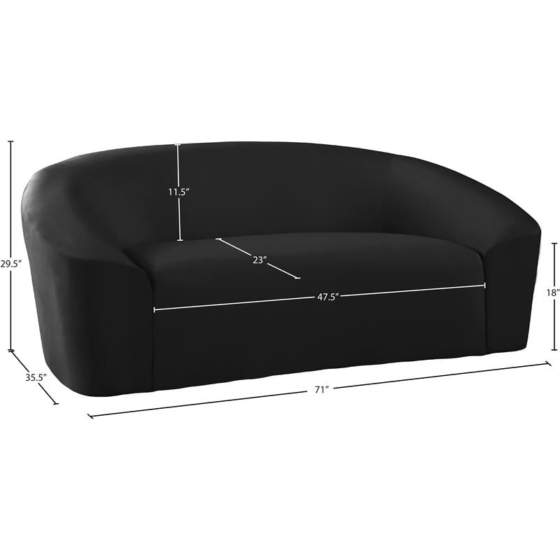 Meridian Furniture Riley Black Velvet Loveseat