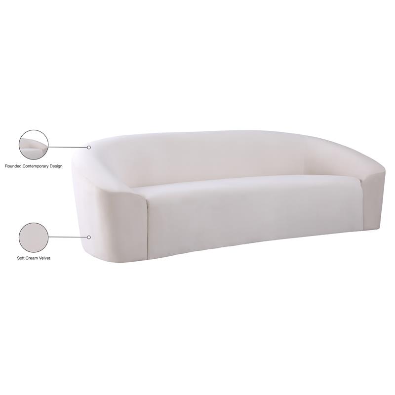 Meridian Furniture Riley Cream Velvet Sofa