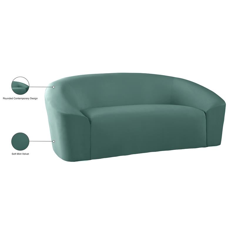 Meridian Furniture Riley Mint Velvet Loveseat