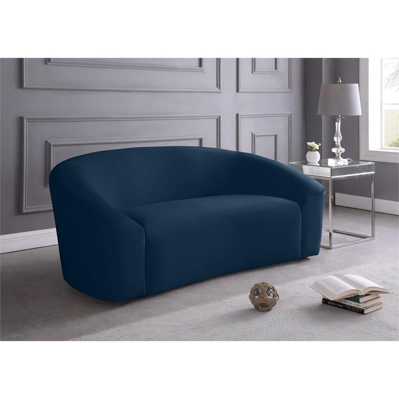 Meridian Furniture Riley Navy Velvet Loveseat