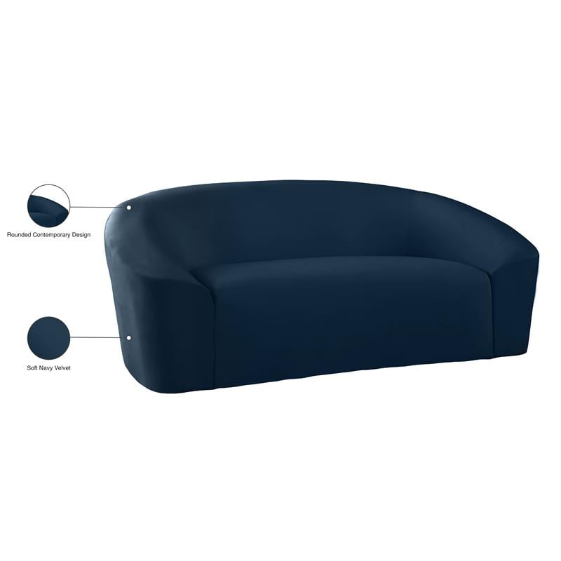 Meridian Furniture Riley Navy Velvet Loveseat