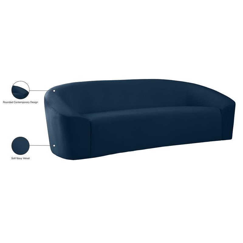 Meridian Furniture Riley Navy Velvet Sofa