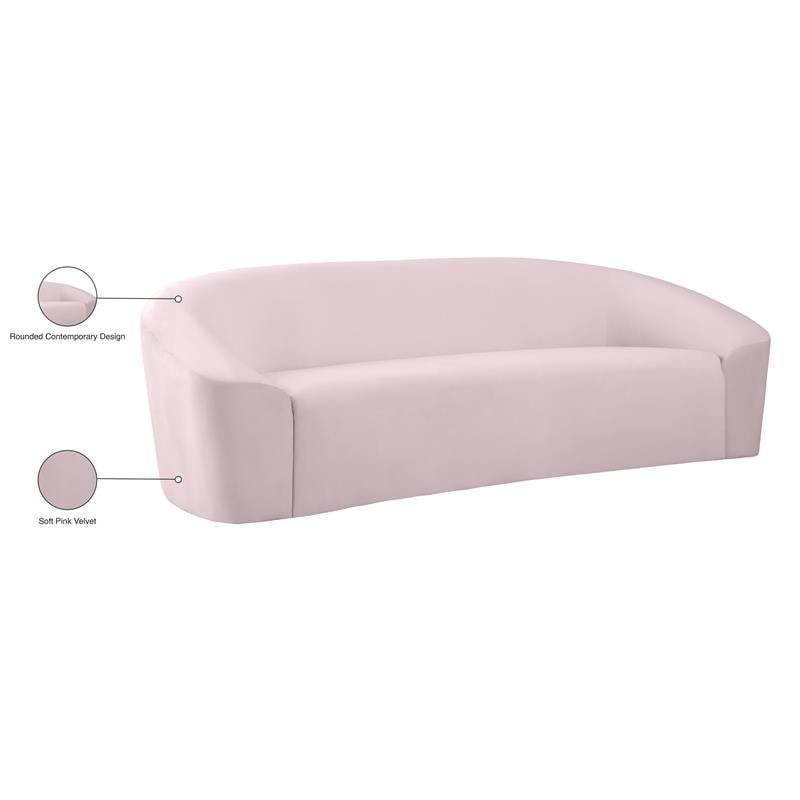 Meridian Furniture Riley Pink Velvet Sofa