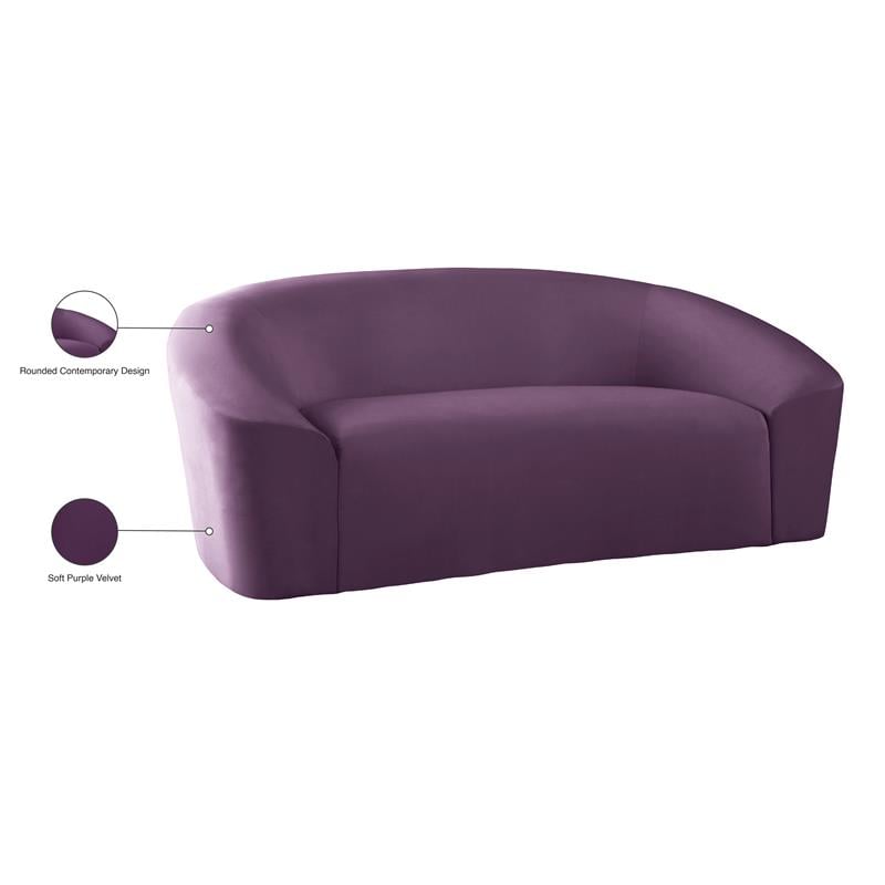 Meridian Furniture Riley Purple Velvet Loveseat