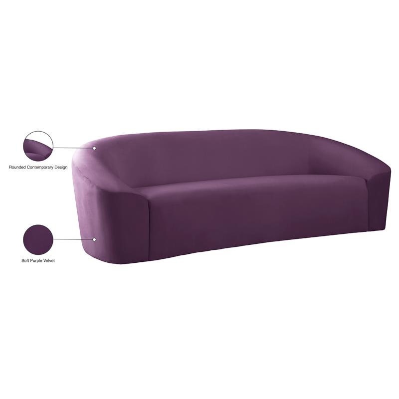 Meridian Furniture Riley Purple Velvet Sofa