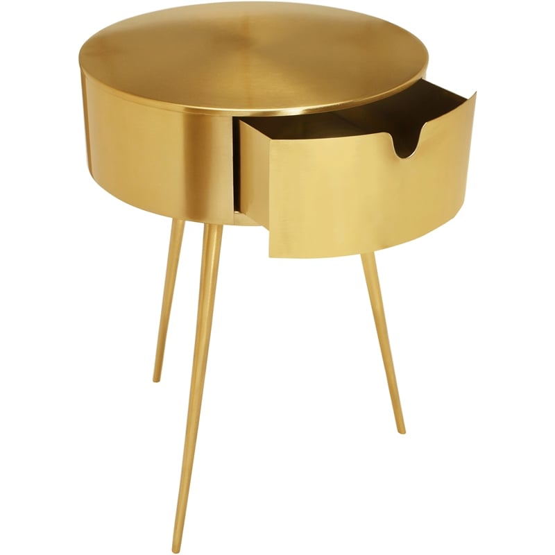 Meridian Furniture Bali Gold Metal Nightstand