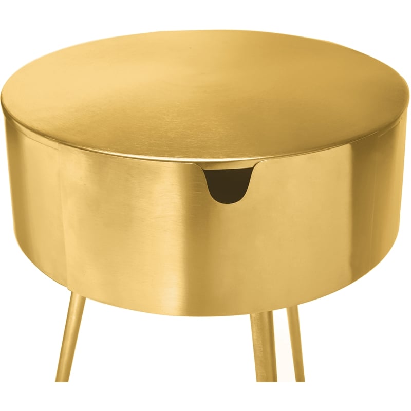 Meridian Furniture Bali Gold Metal Nightstand